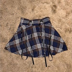 WOMEN Striped Plaid Skirt